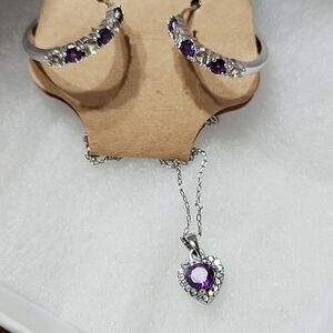 Elegant Silver and Purple Amethyst Earrings